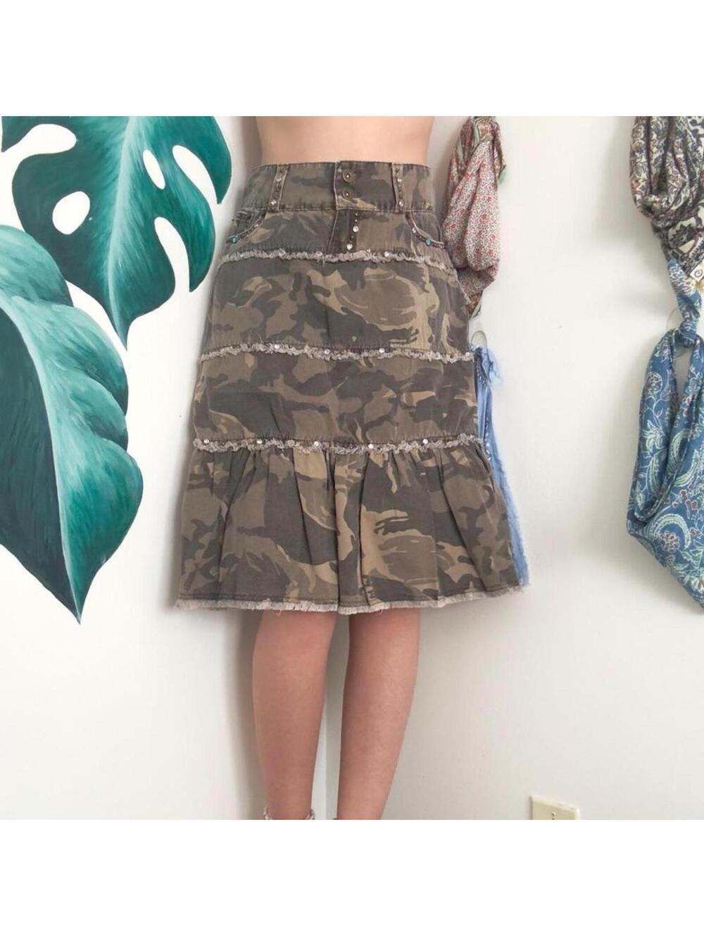 Vintage Camo Miss Me Skirt